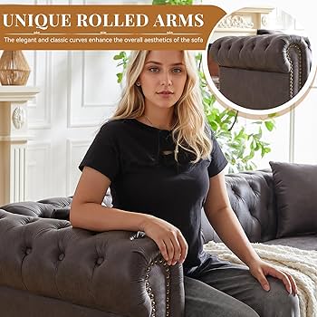 Amazon.com: Modern Chesterfield Sofa Couch, 85.5-inch Tech